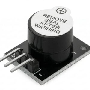 Módulo buzzer zumbador activo KY-012 negro de 3 pines, ideal para alarmas, domótica y proyectos de Arduino en Chile.