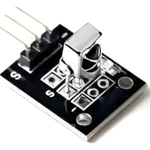 Módulo receptor infrarrojo KY-022 de 3 pines sobre fondo blanco, utilizado para recepción de señales IR en proyectos de electrónica.