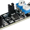 : Módulo sensor infrarrojo evasor de obstáculos KY-032 con potenciómetros para ajuste de distancia, ideal para proyectos con placa Arduino.