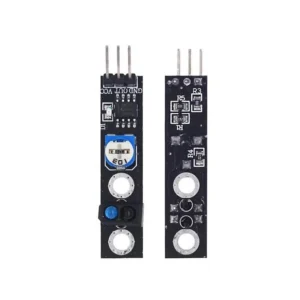 Módulo sensor infrarrojo seguidor de línea KY-033 con chip TCRT5000 y potenciómetro para proyectos con Arduino.