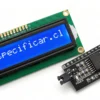 Pantalla LCD 16x2 caracteres con módulo adaptador I2C soldado y retroiluminación azul encendida