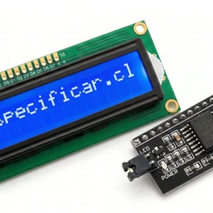 Pantalla LCD 16x2 caracteres con módulo adaptador I2C soldado y retroiluminación azul encendida