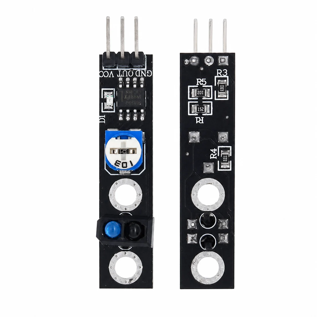 Sensor infrarrojo seguidor de línea KY-033 TCRT5000 para robots seguidores con Arduino.