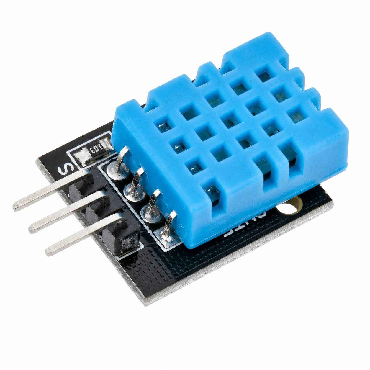 Módulo sensor digital de temperatura y humedad DHT11 con 3 pines de conexión para Arduino.